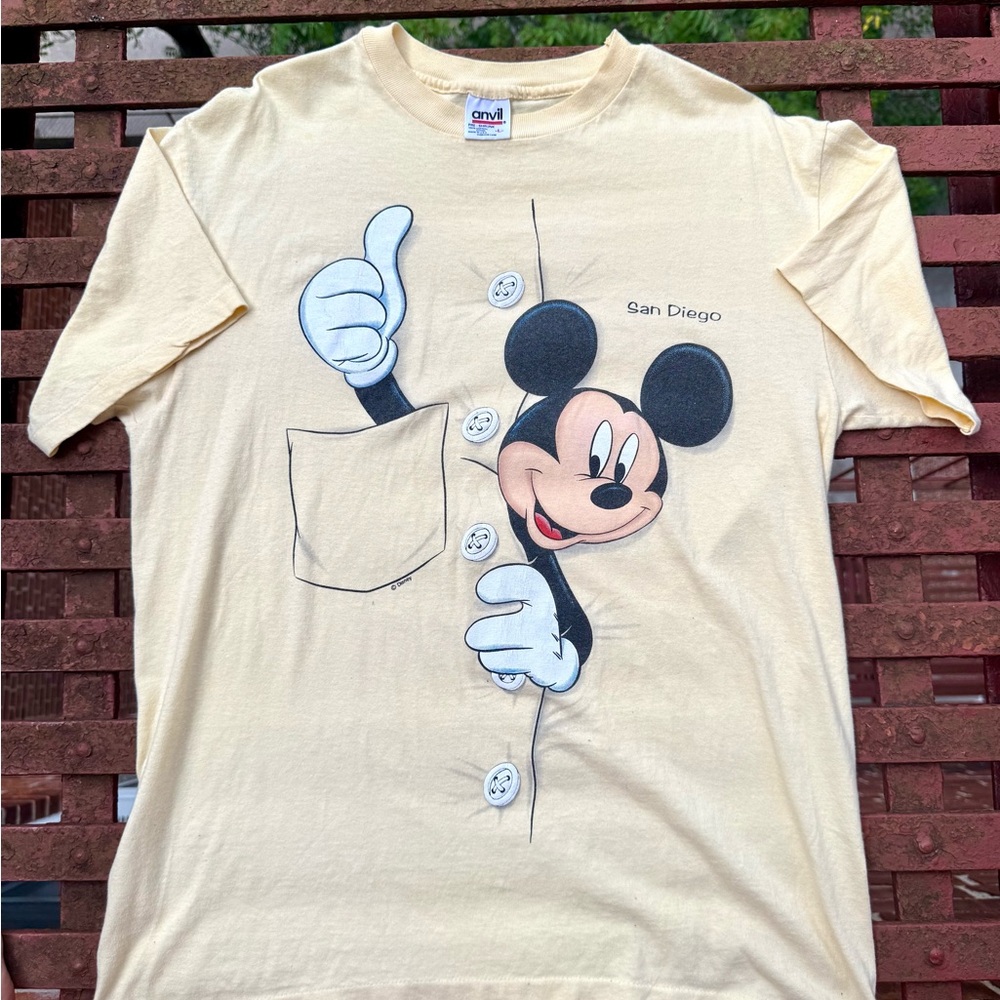 VINTAGE 90s DISNEY MICKEY BIG PRINT ANVIL TEE